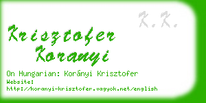 krisztofer koranyi business card