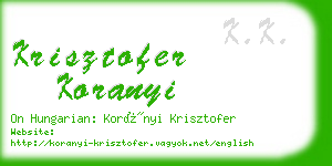 krisztofer koranyi business card